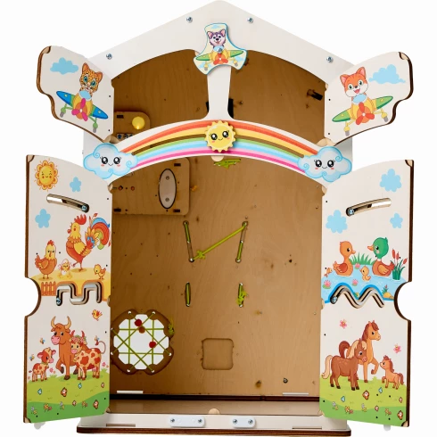 Бизиборд домик Лапки Макси 38х40х60 см, со светом